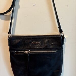 Tommy Bahama Black Crossbody Bag with Silver Accents